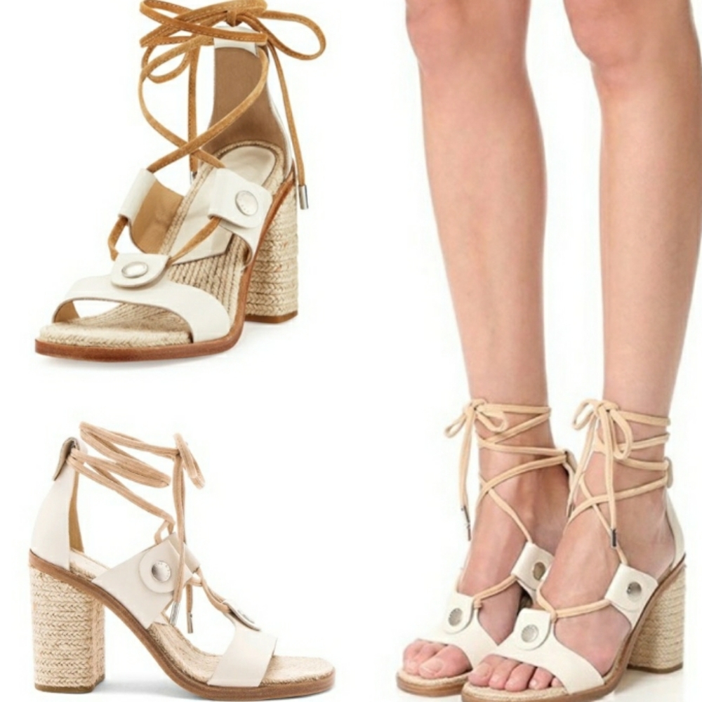 **HP**NIB rag & bone Eden Leather Lace Up Block Heel Sandals